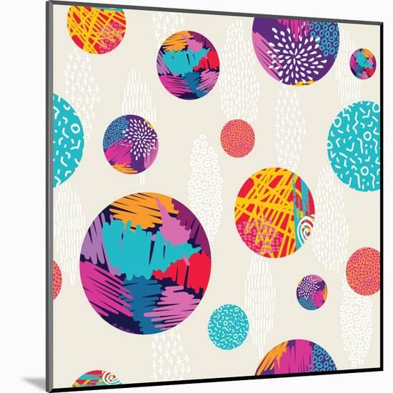 Abstract Ethnic Pattern-cienpies-Mounted Art Print