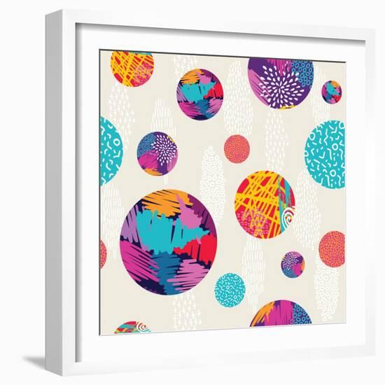 Abstract Ethnic Pattern-cienpies-Framed Art Print