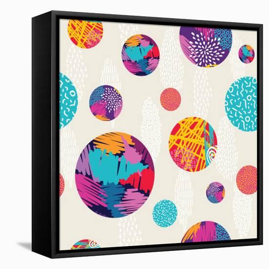 Abstract Ethnic Pattern-cienpies-Framed Stretched Canvas