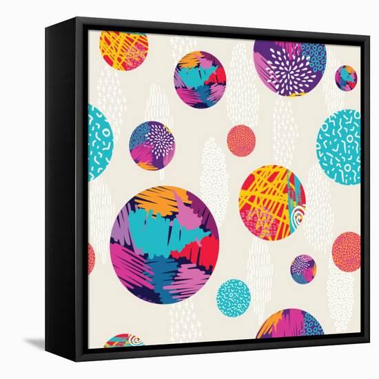 Abstract Ethnic Pattern-cienpies-Framed Stretched Canvas