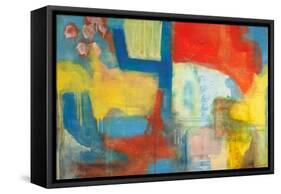 Abstract Expressionist in Red, Yellow and Blue-English School-Framed Stretched Canvas