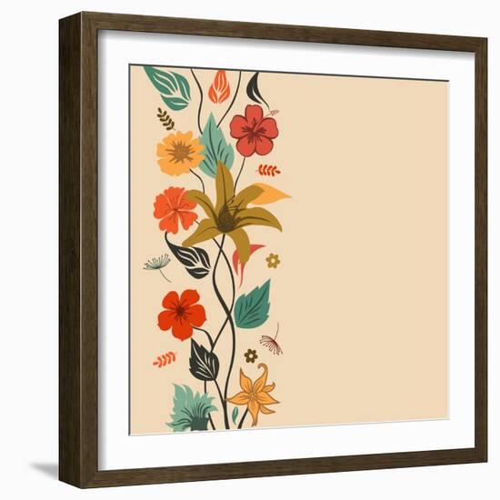 Abstract Floral Background-aispl-Framed Art Print