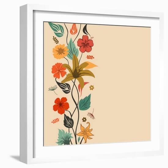 Abstract Floral Background-aispl-Framed Art Print