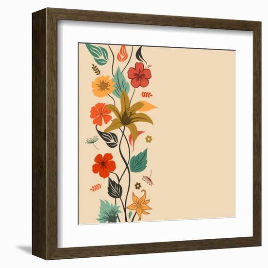 Abstract Floral Background-aispl-Framed Art Print