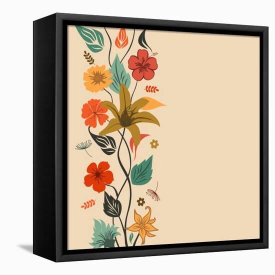 Abstract Floral Background-aispl-Framed Stretched Canvas