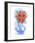 Abstract Floral Blue And White Vase-Matthew Piotrowicz-Framed Art Print