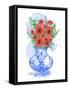 Abstract Floral Blue And White Vase-Matthew Piotrowicz-Framed Stretched Canvas