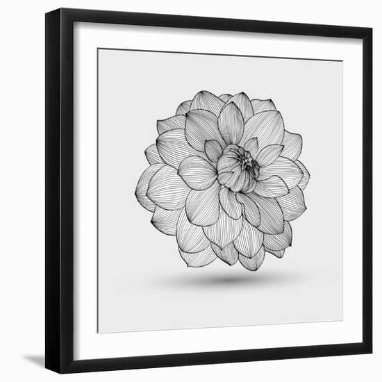 Abstract Floral Flower Dahlia-Helga Pataki-Framed Art Print