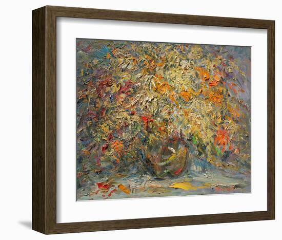 Abstract Floral Impasto Style-null-Framed Art Print