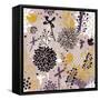Abstract Floral Pattern in Vintage Colors-smilewithjul-Framed Stretched Canvas