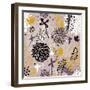 Abstract Floral Pattern in Vintage Colors-smilewithjul-Framed Art Print