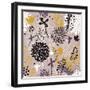 Abstract Floral Pattern in Vintage Colors-smilewithjul-Framed Art Print