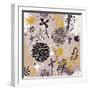 Abstract Floral Pattern in Vintage Colors-smilewithjul-Framed Art Print