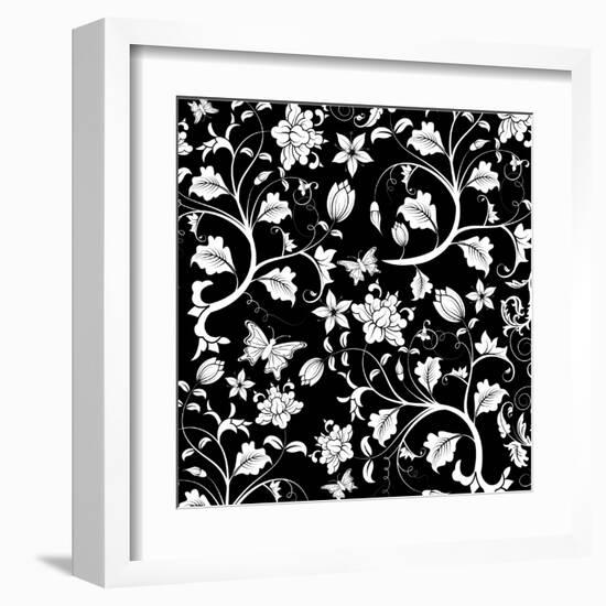 Abstract Floral Pattern-TAlex-Framed Art Print