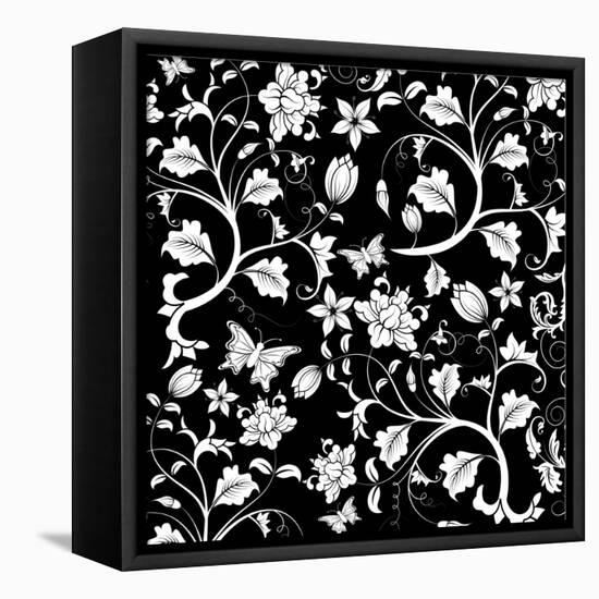 Abstract Floral Pattern-TAlex-Framed Stretched Canvas