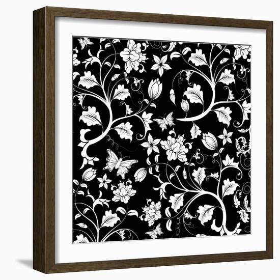 Abstract Floral Pattern-TAlex-Framed Art Print