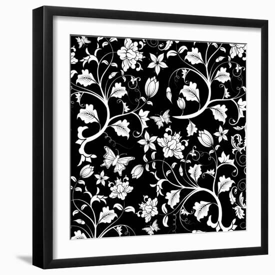 Abstract Floral Pattern-TAlex-Framed Art Print