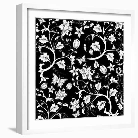 Abstract Floral Pattern-TAlex-Framed Art Print