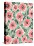 Abstract Floral Pink And Green-Matthew Piotrowicz-Stretched Canvas