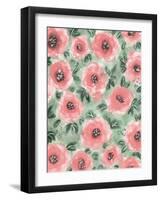 Abstract Floral Pink And Green-Matthew Piotrowicz-Framed Art Print