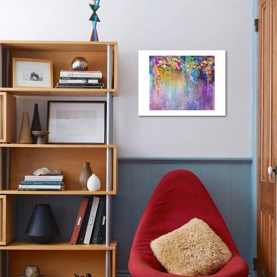 Download Abstract Floral Watercolor Painting Hand Painted White Yellow And Red Flowers In Soft Color Blue Prints Pluie R Allposters Com