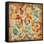 Abstract Florals 2 Mate-Jace Grey-Framed Stretched Canvas