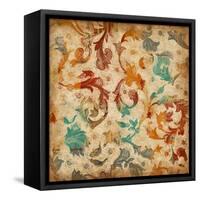 Abstract Florals 2 Mate-Jace Grey-Framed Stretched Canvas