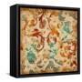 Abstract Florals 2 Mate-Jace Grey-Framed Stretched Canvas