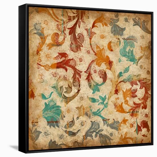Abstract Florals 2 Mate-Jace Grey-Framed Stretched Canvas