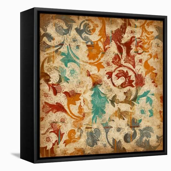 Abstract Florals 2-Jace Grey-Framed Stretched Canvas