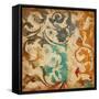 Abstract Florals-Jace Grey-Framed Stretched Canvas