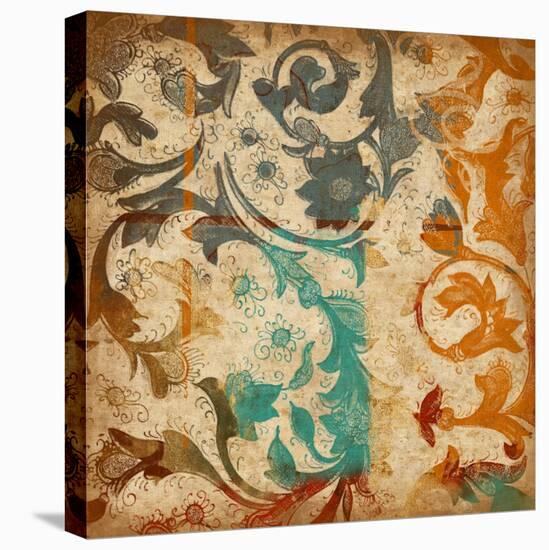 Abstract Florals-Jace Grey-Stretched Canvas