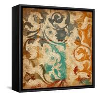 Abstract Florals-Jace Grey-Framed Stretched Canvas