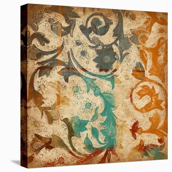 Abstract Florals-Jace Grey-Stretched Canvas