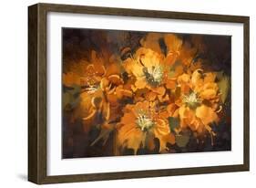 Abstract Flower Digital Painting,Illustration-Tithi Luadthong-Framed Art Print