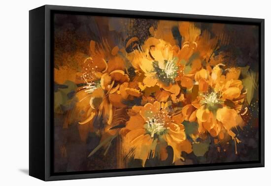 Abstract Flower Digital Painting,Illustration-Tithi Luadthong-Framed Stretched Canvas