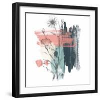 Abstract Flower Teal Watercolor-Bay Solace-Framed Art Print