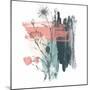 Abstract Flower Teal Watercolor-Bay Solace-Mounted Art Print