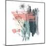 Abstract Flower Teal Watercolor-Bay Solace-Mounted Art Print