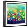 Abstract Flower Watercolor Painting-Nongkran_ch-Framed Photographic Print