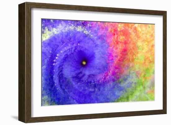 Abstract flowers in a twirl.-Sheila Haddad-Framed Photographic Print