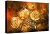 Abstract Flowers Vintage Style,Digital Painting-Tithi Luadthong-Stretched Canvas