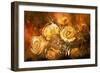 Abstract Flowers Vintage Style,Digital Painting-Tithi Luadthong-Framed Art Print