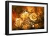 Abstract Flowers Vintage Style,Digital Painting-Tithi Luadthong-Framed Art Print