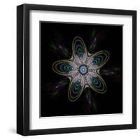 Abstract Fractal Image of Puffed Colorful Star Flower-fbatista72-Framed Art Print