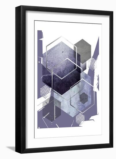 Abstract geo Ultra Violet 1-Urban Epiphany-Framed Art Print