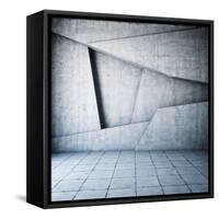 Abstract Geometric Background of the Concrete-FreshPaint-Framed Stretched Canvas