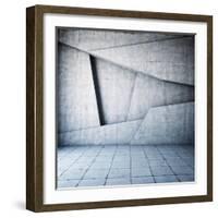 Abstract Geometric Background of the Concrete-FreshPaint-Framed Art Print