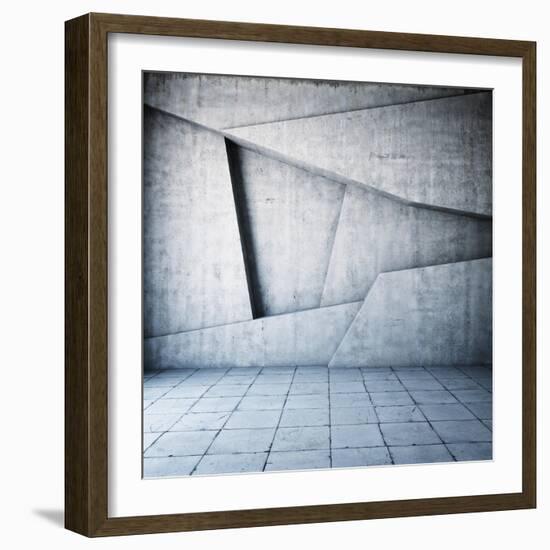 Abstract Geometric Background of the Concrete-FreshPaint-Framed Art Print