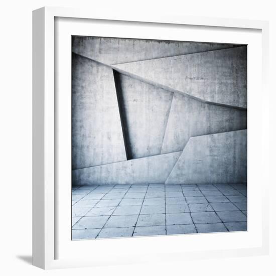 Abstract Geometric Background of the Concrete-FreshPaint-Framed Art Print